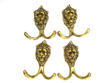 1 (ONE) Lion Head Coat hook Wall hook Solid Brass. Decorative animal storage solution, coat hanger.