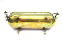 Brass Planter with Delft porclain handles, Blue and white delft.