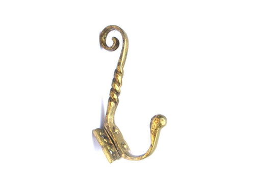 1 (ONE) Brass Ornate Wall hook, Coat hook. Coat rack supply, storage solutions.