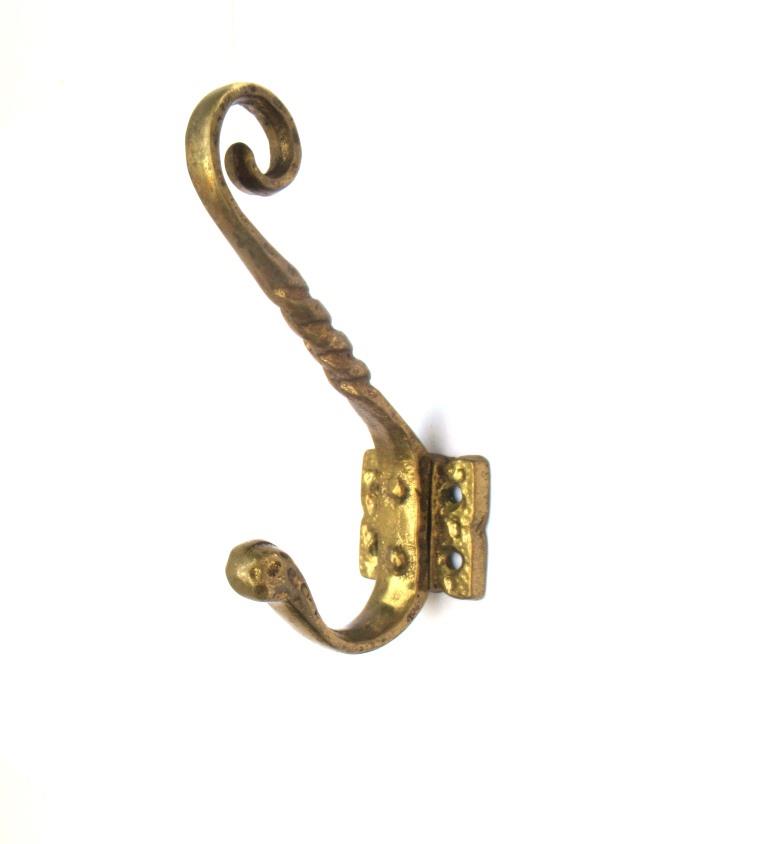 Big Soviet Brass Wall Hook. Triple Hook. Soviet Coat Hook. Vintage