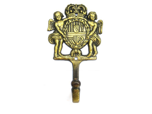 1 (one) Coat Hook, Cherub wall hook. Coat rack supply, Angel coat of arms storage solution.