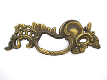 Brass Floral drawer pull, Cabinet Pull, furniture hardware.