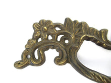 Brass Floral drawer pull, Cabinet Pull, furniture hardware.