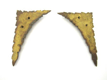 Corner pieces, Bronze embellishments. Laurel or Olive motif.
