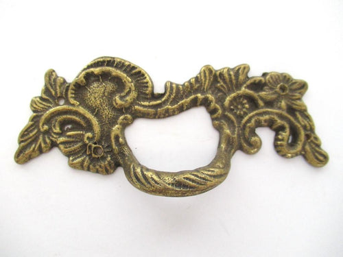 Brass Floral drawer pull, Cabinet Pull, furniture hardware.
