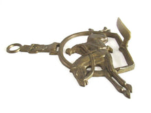 UpperDutch:Wall hook,1 (ONE) Large Horse hook made in Italy, 9 INCH, Antique Solid Brass Ornate Wall hook, Horse, Equestrian Coat Hook - Horse race.