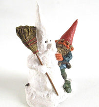 UpperDutch:Gnome,Gnome figurine 'Jonathan', 1994 after a design by Rien Poortvliet, 6 Inch, Klaus Wick, snowman, snow-gnome.