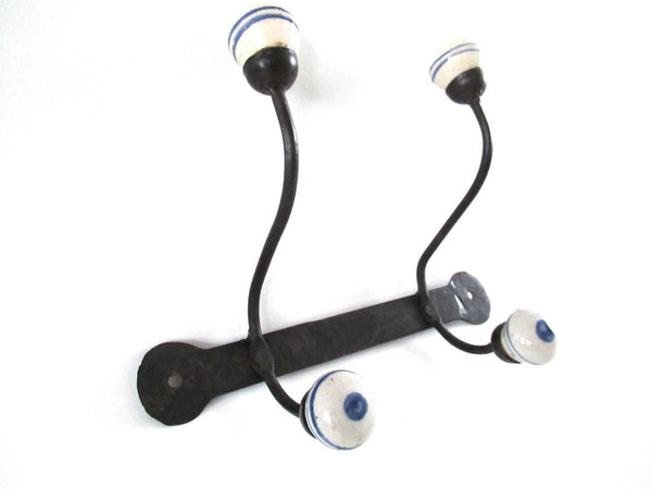 UpperDutch:Wall hook,Blue and white coat rack.