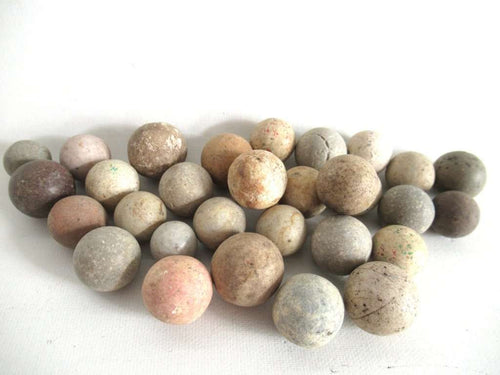 UpperDutch:,Set of 30 Antique Clay Marbles, Antique marbles.