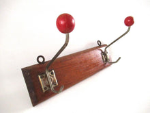 UpperDutch:Wall hook,Vintage Coat Rack metal hooks with red knobs.