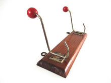 UpperDutch:Wall hook,Vintage Coat Rack metal hooks with red knobs.