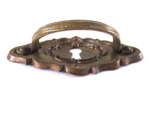 UpperDutch:Pull,Authentic Antique Drawer Handle, Old Key Hole Cover with handle, Escutcheon, Drop pull.