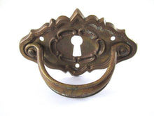 UpperDutch:Pull,Authentic Antique Drawer Handle, Old Key Hole Cover with handle, Escutcheon, Drop pull.