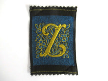UpperDutch:,Monogram Z Applique, 1930s Vintage Embroidered 'Letter Z' applique. Alphabet Monogram application, antique letter.