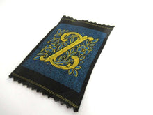 UpperDutch:,Monogram Z Applique, 1930s Vintage Embroidered 'Letter Z' applique. Alphabet Monogram application, antique letter.