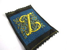 UpperDutch:,Monogram Z Applique, 1930s Vintage Embroidered 'Letter Z' applique. Alphabet Monogram application, antique letter.