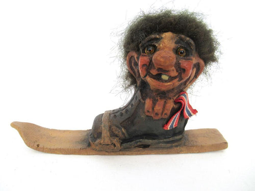 Fosse Troll number 117 handmade in Norway, Ski, Boot (Goblin, Gremlin, Hob, Imp, Gnome, Hobgoblin, Elf, Pixy) #89AG198K3