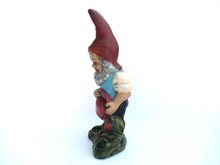 Antique Garden Gnome with watering can, terracotta.