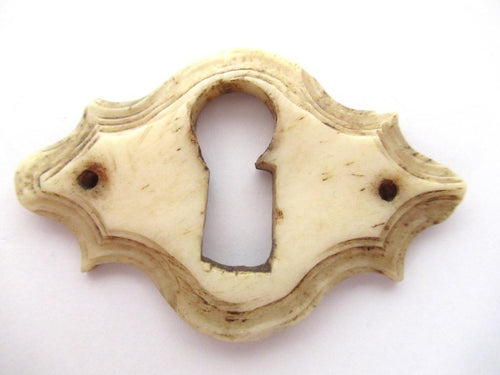UpperDutch:Keyhole cover,Antique Bone Keyhole cover, plate, bone escutcheon, keyhole frame.