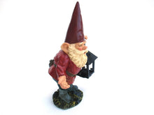 David the Gnome after a design by Rien Poortvliet, Collectible Gnome holding a lantern, Garden Gnome.