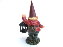 David the Gnome after a design by Rien Poortvliet, Collectible Gnome holding a lantern, Garden Gnome.
