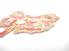 UpperDutch:Applique,Rare Antique Fairy Applique 1930s, Flapper girl, Silk on Cotton, butterfly.