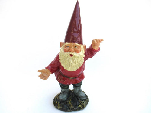 David the Gnome after a design by Rien Poortvliet, Collectible Gnome holding a lantern, Garden Gnome.