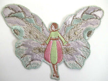 UpperDutch:,Fairy, butterfly applique, 1930s embroidered applique. Vintage patch, sewing supply, crazy quilt, antique.