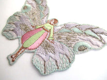 UpperDutch:,Fairy, butterfly applique, 1930s embroidered applique. Vintage patch, sewing supply, crazy quilt, antique.