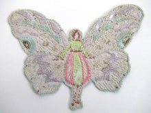 UpperDutch:,Fairy, butterfly applique, 1930s embroidered applique. Vintage patch, sewing supply, crazy quilt, antique.
