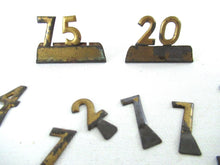 UpperDutch:Numbers,Price Tags, Antique Metal Store Price Holders, Showcase Pricing Display Numbers, Vintage Wedding Table Numbers.