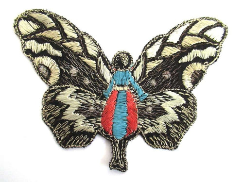 UpperDutch:,Fairy applique, 1930s embroidered applique. Vintage sewing supply, crazy quilt, antique.