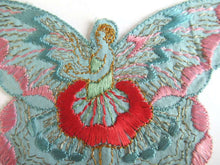 UpperDutch:,Fairy Applique, butterfly applique, 1930s embroidered applique. Vintage patch, sewing supply, crazy quilt, antique.