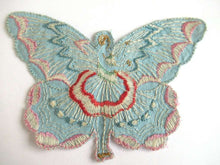 UpperDutch:,Fairy Applique, butterfly applique, 1930s embroidered applique. Vintage patch, sewing supply, crazy quilt, antique.
