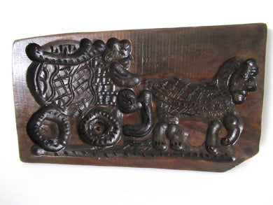 UpperDutch:Cookie Mold,Springerle, Large 24 Inch Wooden cookie mold, Horse and carriage, Dutch Folk, Bakery Decor, Shop Window.