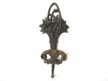 UpperDutch:Wall hook,Coat hook with a basket full flowers, Ornate Victorian style hook. VCR made in Italy.