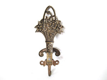 UpperDutch:Wall hook,Coat hook with a basket full flowers, Ornate Victorian style hook. VCR made in Italy.