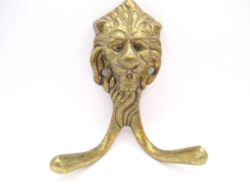 Lion Head Coat hook Wall hook Solid Brass. Decorative animal storage solution, coat hanger