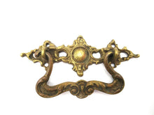 1 (ONE) Antique Solid brass Ornate Drawer Handle, Drawer Drop Pull