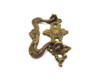 1 (ONE) Antique Solid brass Ornate Drawer Handle, Drawer Drop Pull