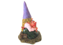 UpperDutch:Gnome,New born, Breastfeeding Gnome figurine after a design by Rien Poortvliet 'Catherine with baby's '. Twin gift
