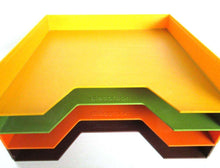 UpperDutch:,Set of 4 Stack-able Vinyl Record Holders for 12" records. Discofoon retro record storage. Vintage retro colored 1970s decor.