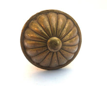 Antique Solid Brass Drawer knob, Floral Drawer Pull
