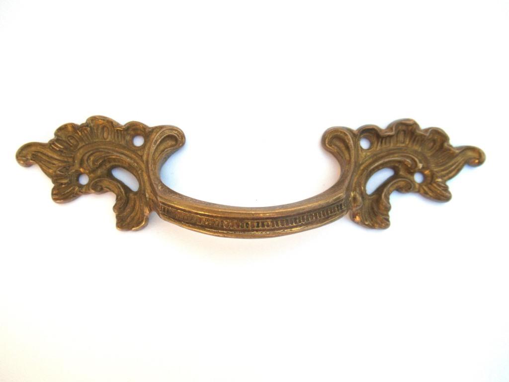 Vintage brass Drawer Pull, Cabinet hardware