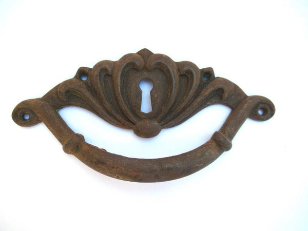 Vintage drawer pull with keyhole
