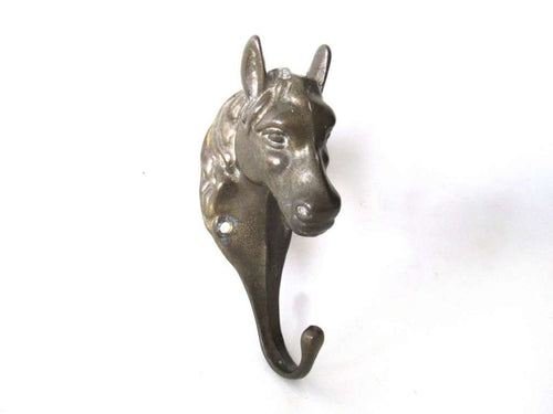 UpperDutch:,Horse Head Coat Hook, Horse, Solid Brass Horse Head Wall hook, Coat hook, Hanger, equestrian.