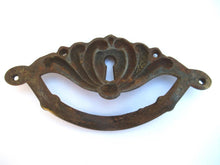 Vintage drawer pull with keyhole