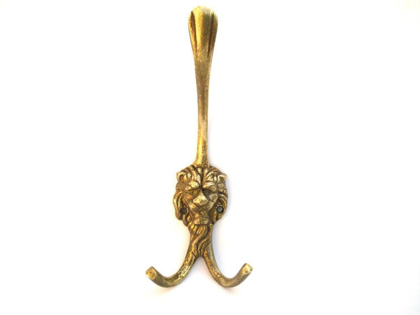 Lion Head Wall hook, Solid Brass Coat hook