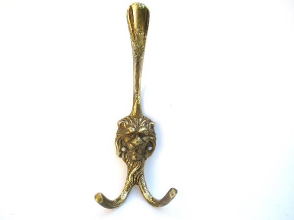 Lion Head Wall hook, Solid Brass Coat hook