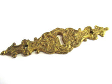 UpperDutch:,Keyhole Cover Escutcheon Ornate Antique brass keyhole frame Victorian style Cabinet hardware.